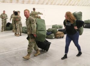 Virginia National Guard Soldiers assigned to the Virginia Beach-based 576th Engineer Utilities Detachment return to Virginia Feb. 10, 2023, after serving on federal active duty in Southwest Asia since May 2022.