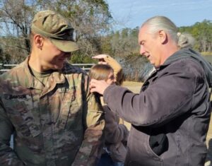 Staff Sgt. Matthew Dawson graduates Ranger School as the enlisted honor graduate during a ceremony Jan. 27, 2023, at Fort Benning, Georgia.