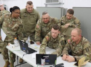 Soldiers assigned to the 529th Combat Sustainment Support Battalion conduct a collective training exercise Feb. 13, 2024, at Fort Cavazos, Texas, to prepare for their upcoming federal active duty deployment to Poland.